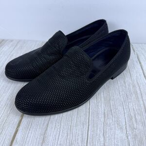 Duke + Dexter Loafers Pyramid Textured Black Men's 10 Slip-On Homemade England